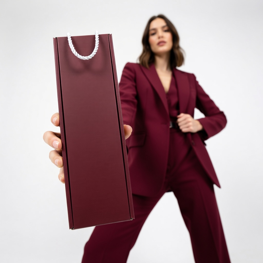 Bordowe pudełko na wino